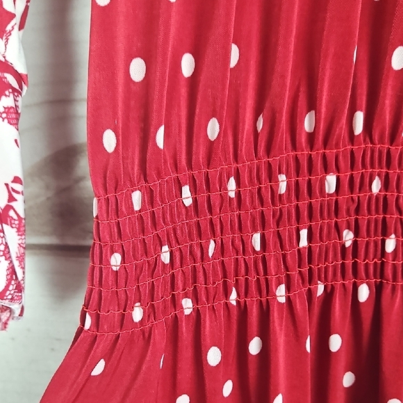 Seven Islands Red & White Polka Dot Off-Shoulder Sundress - Small - Picture 3 of 11